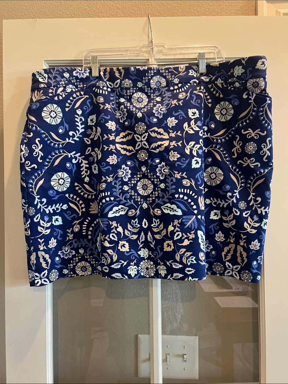 croft & barrow Blue Floral Print Skort Size 22W
